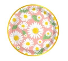 Papatya Temalı Karton Tabak 8 Adet