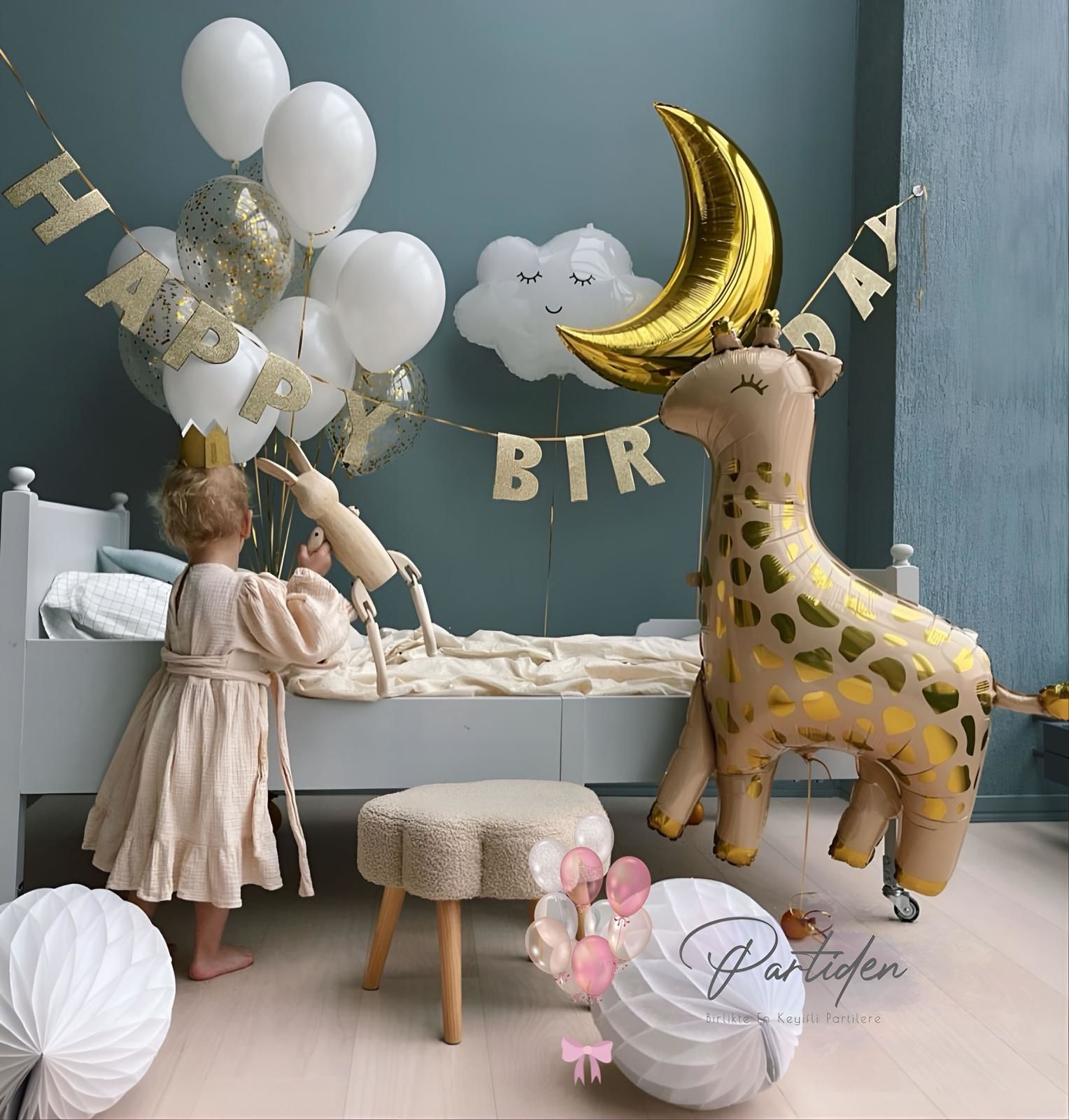 Zürafa Ay Bulut Konsept