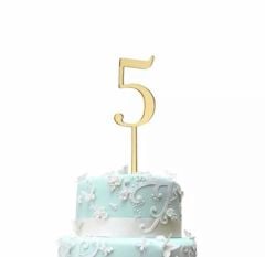 5 Gold Rakam Pleksi Pasta Süsü