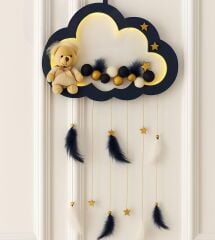 Işıklı Koyu Mavi Kapı Süsü