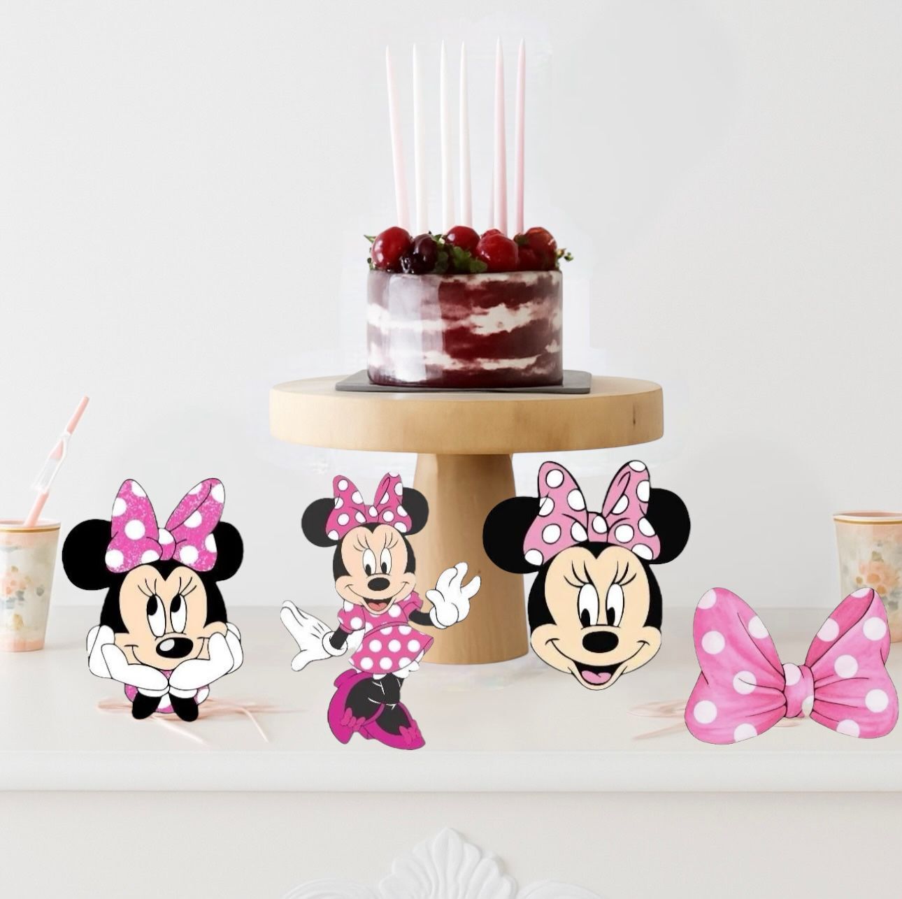 Minnie Mouse Masa Süsü 4 Adet