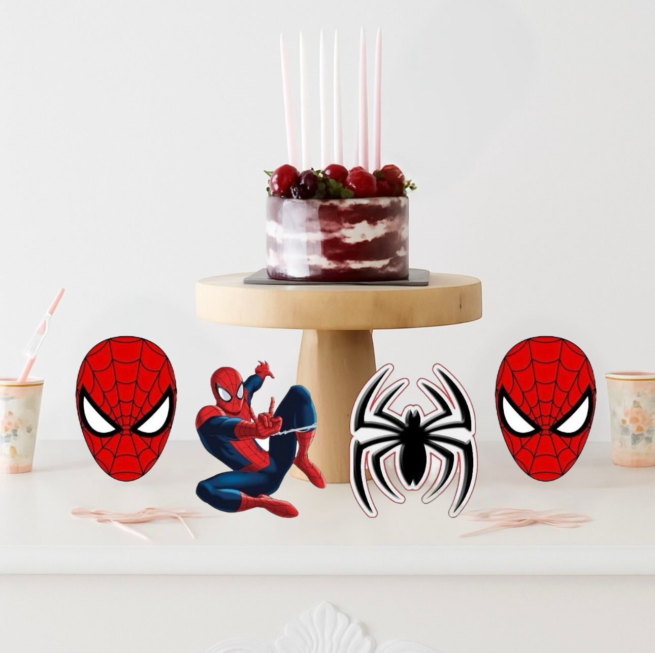 Örümcek Adam Masa Süsü 4 Adet