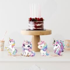 Unicorn Masa Süsü 4 Adet