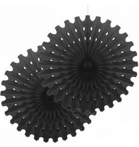Siyah Kağıt Yelpaze Süs 2 Adet