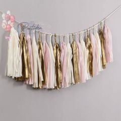 Beyaz Altın Pembe Püskül Kit