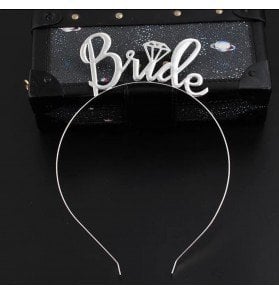 Gümüş Bride Tektaşlı Mika Taç