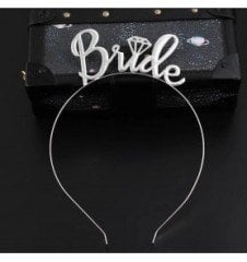 Gümüş Bride Tektaşlı Mika Taç