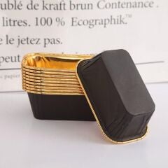 Dikdörtgen Siyah Folyo Muffin Kalıbı 30 Adet