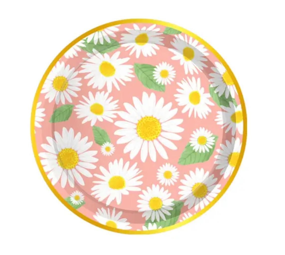 Papatya Temalı Karton Tabak 8 Adet
