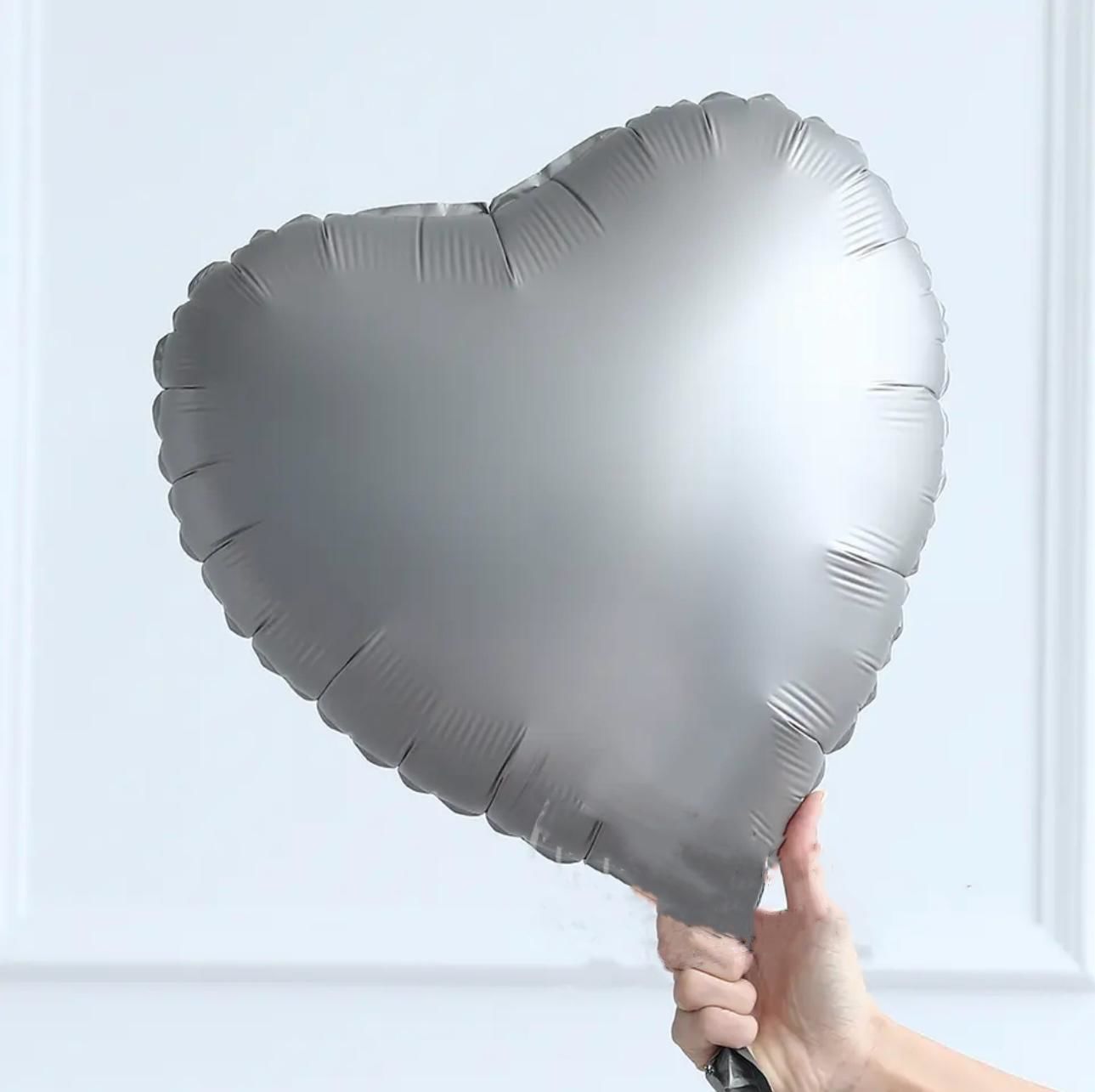 MAT GÜMÜŞ KALP FOLYO BALON 1 ADET