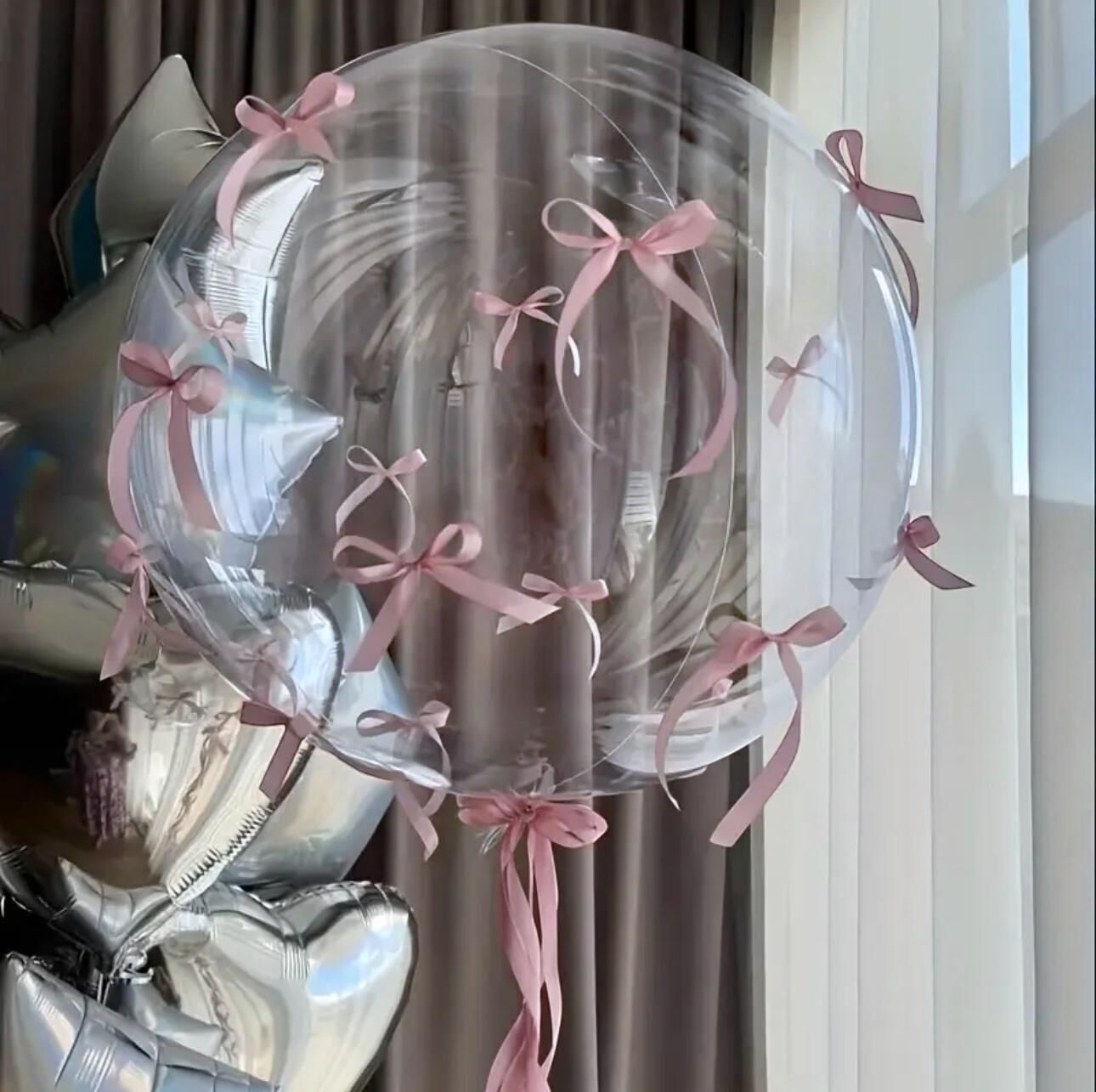 Pembe Fiyonk Balon Süsü  10 Adet