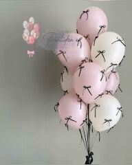 Siyah Fiyonk Balon Süsü 10 Adet