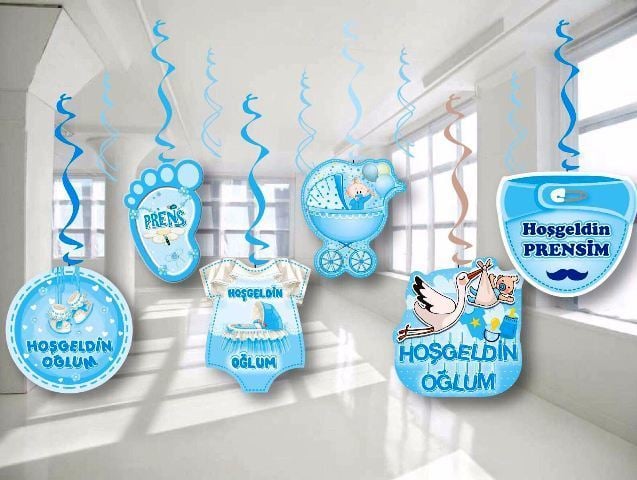 Hoşgeldin Oğlum Sarkıt Süs 6 Adet