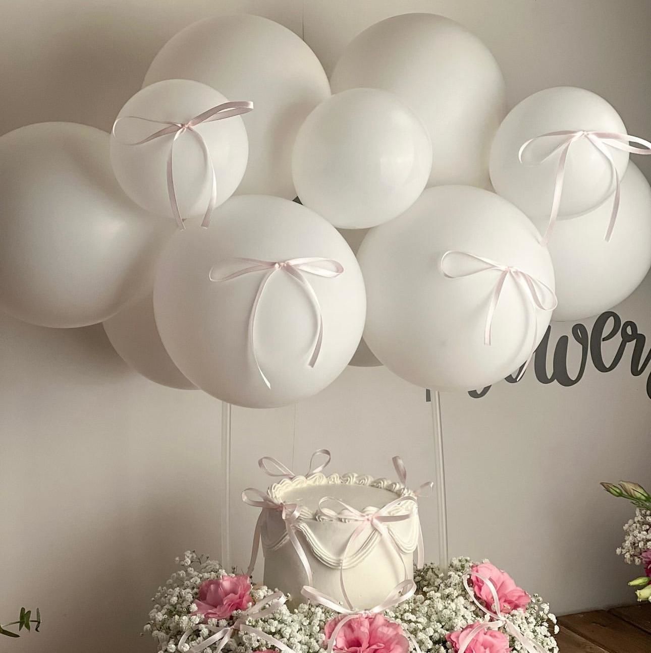 Beyaz Fiyonk Balon Süsü 10 Adet