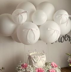 Beyaz Fiyonk Balon Süsü 10 Adet