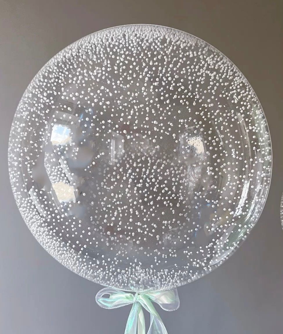 Şeffaf Strafor Boncuklu Balon 5 Adet