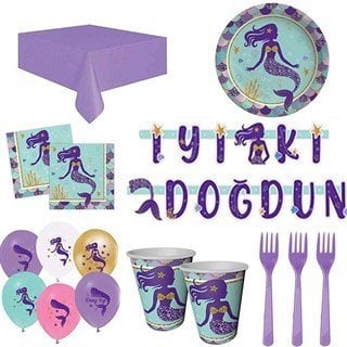 Deniz Kızı Parti Seti 16 Kişilik