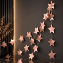 Rosegold Yıldız Asma Süs 3 Metre