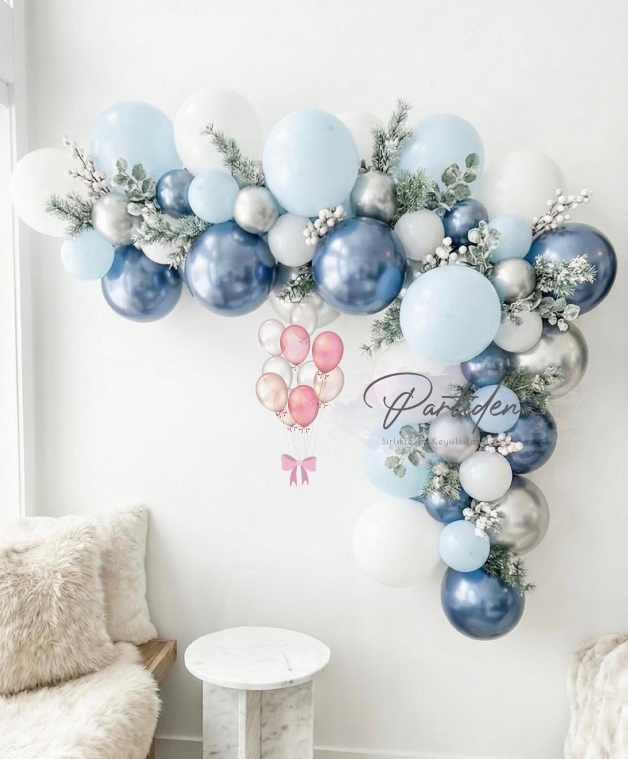 Mavi Kış  Balon Zinciri