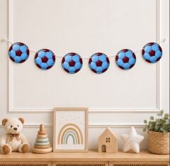 Bordo Mavi Top Dekoratif Banner