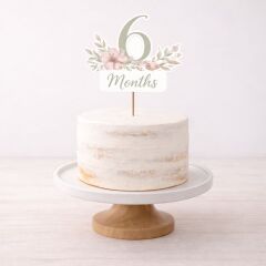6 Months Çiçekli Pasta Süsü