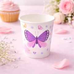 Kelebek Temalı Karton Bardak 8 Adet