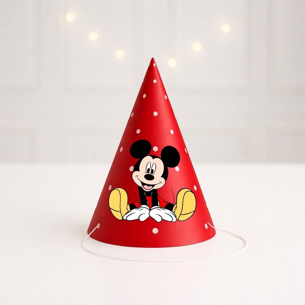 Mickey Mouse Parti Şapkası 4 Adet