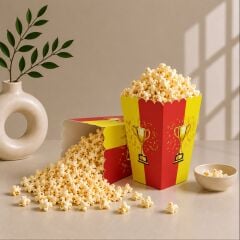 Sarı Kırmızı Popcorn Mısır Kutusu 8 Adet