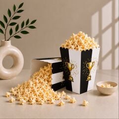 Siyah Beyaz Popcorn Mısır Kutusu 8 Adet