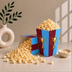 Bordo Mavi Popcorn Mısır Kutusu 8 Adet