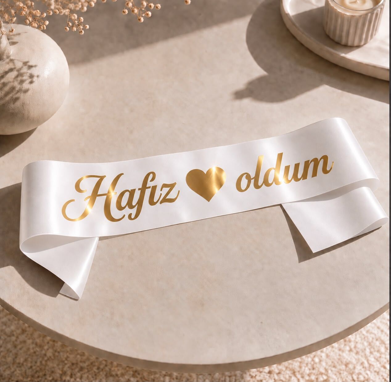 Hafız Oldum Kuşak Beyaz Gold