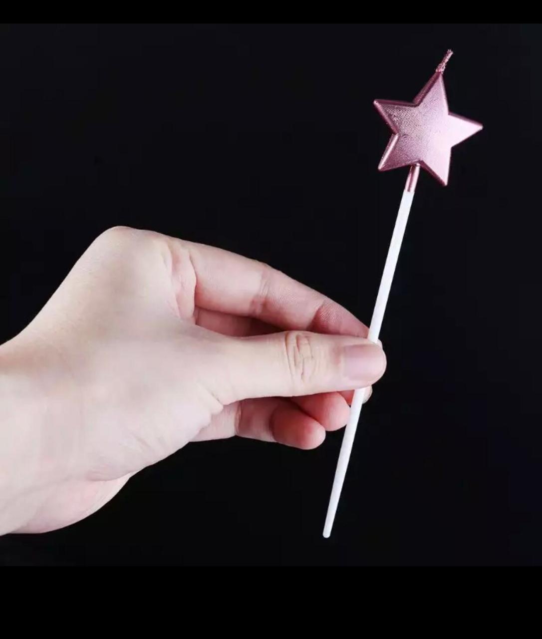 Rosegold Yıldız Pasta Mumu 4 Adet