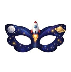 Uzay Karton Maske 6 Adet