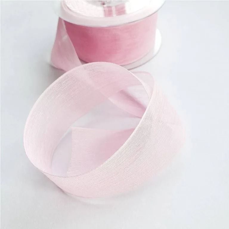 4cm Kalın Pembe Organze Kurdele