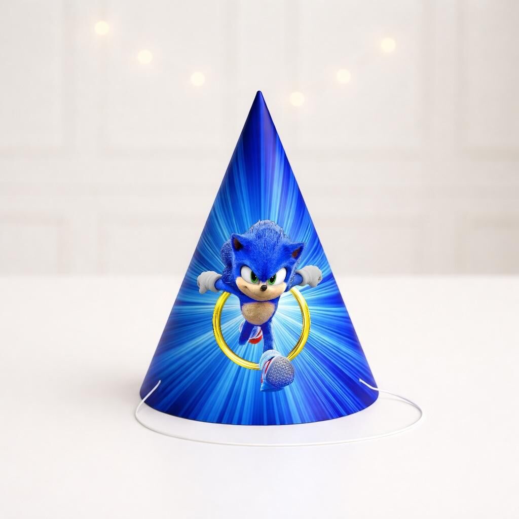 Sonic Parti Şapkası 4 Adet