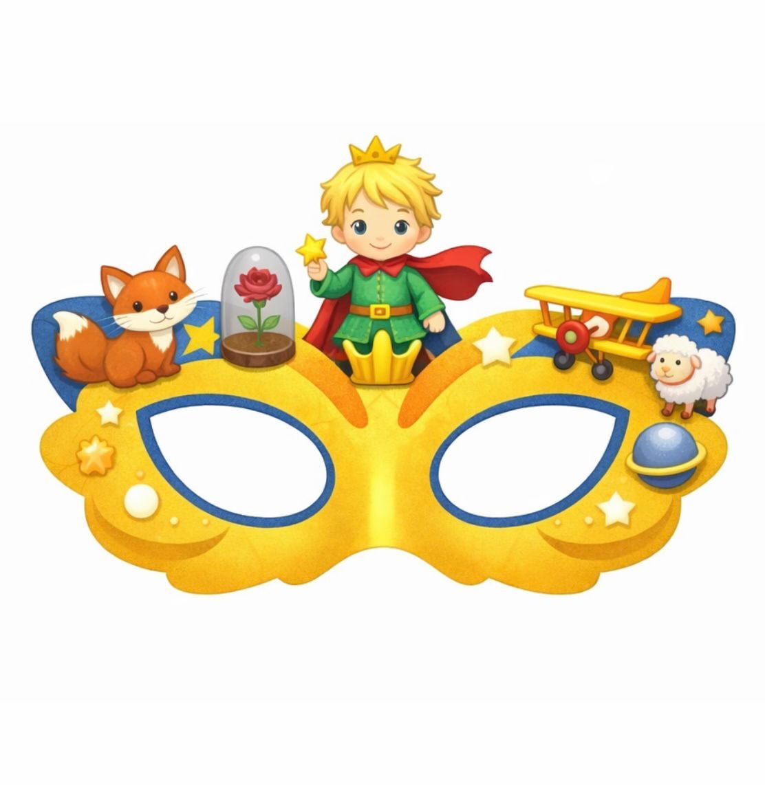 Küçük Prens Kağıt Maske 6 Adet