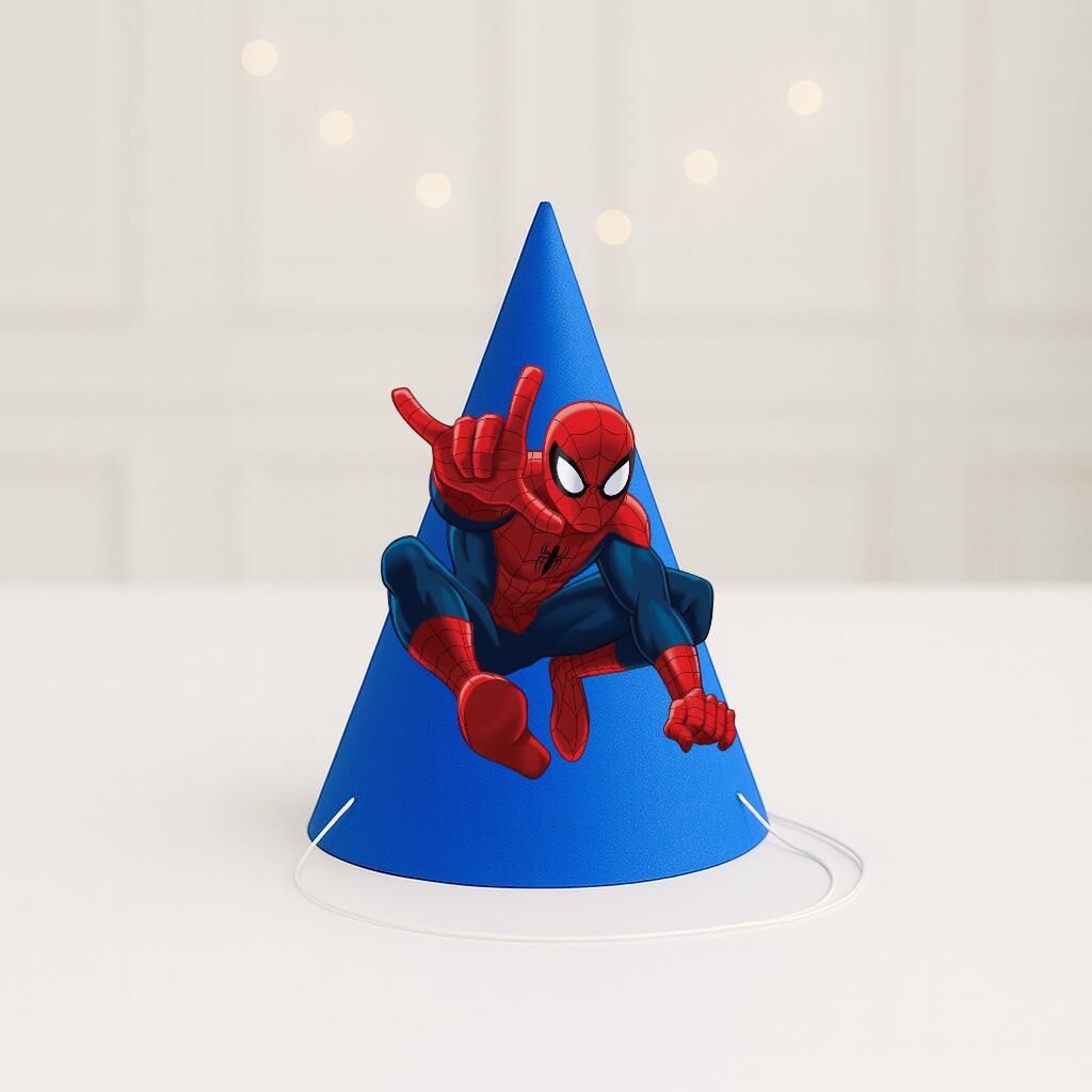 3d Örümcek Adam Parti Şapkası