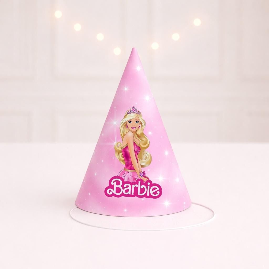 Barbie Parti Şapkası 4 Adet