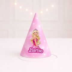Barbie Parti Şapkası 4 Adet