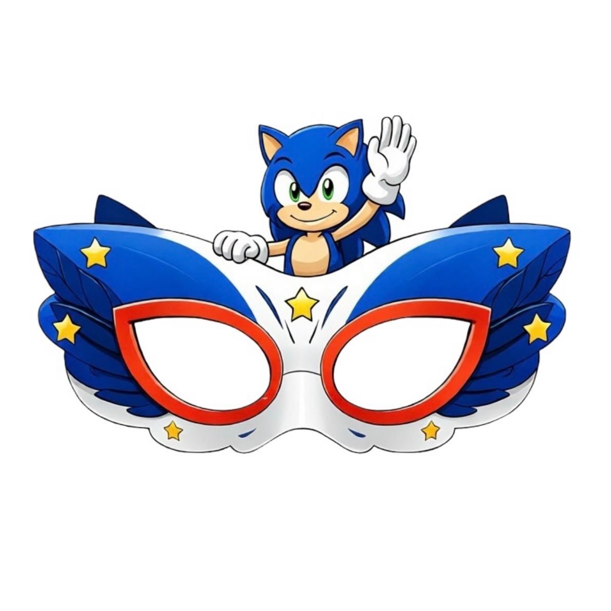 Sonic Karton Maske 6 Adet