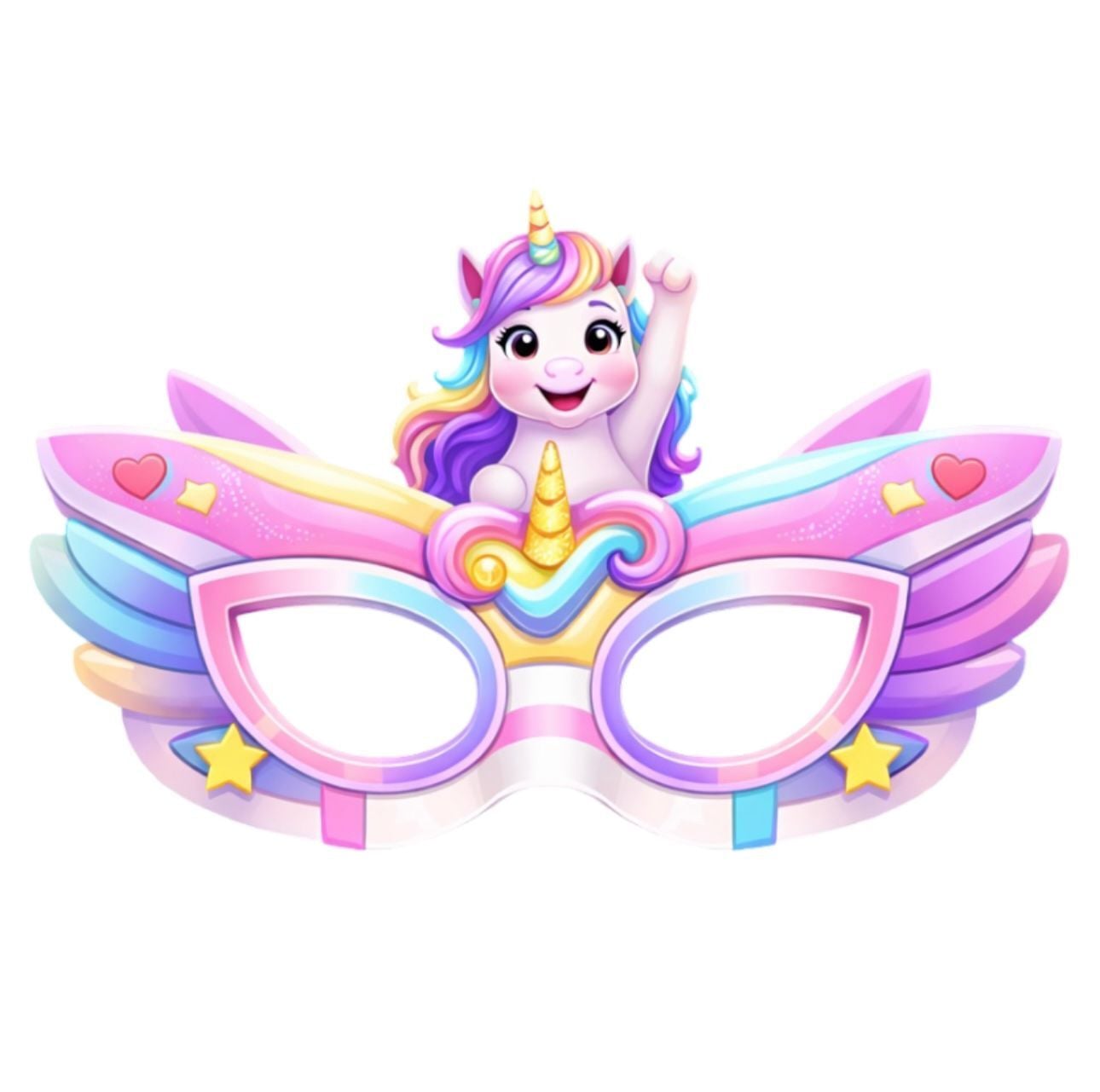 Unicorn Karton Maske 6 Adet