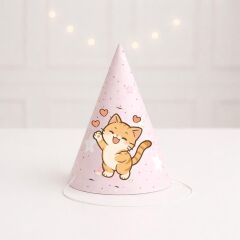 Kedi Teması Parti Şapkası 4 Adet