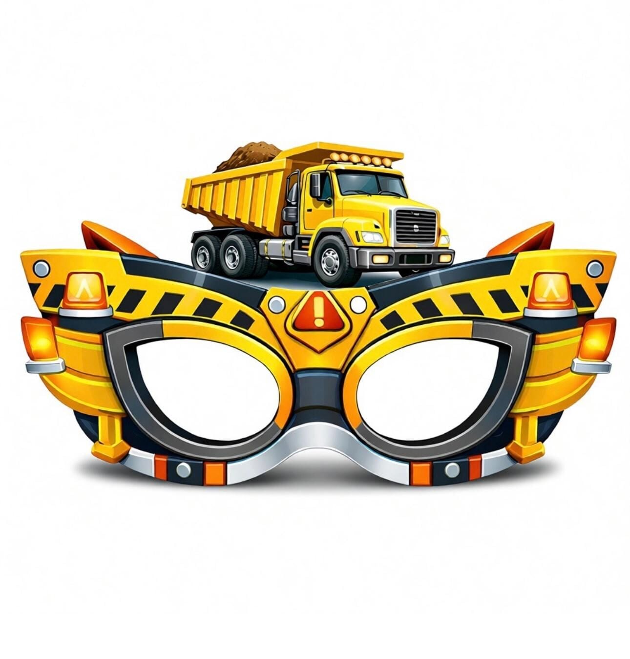 İnşaat Teması Karton Maske 6 Adet