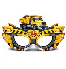 İnşaat Teması Karton Maske 6 Adet