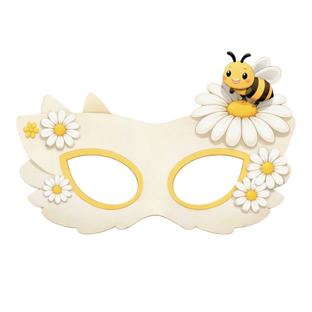 Papatya Teması Karton Maske 6 Adet