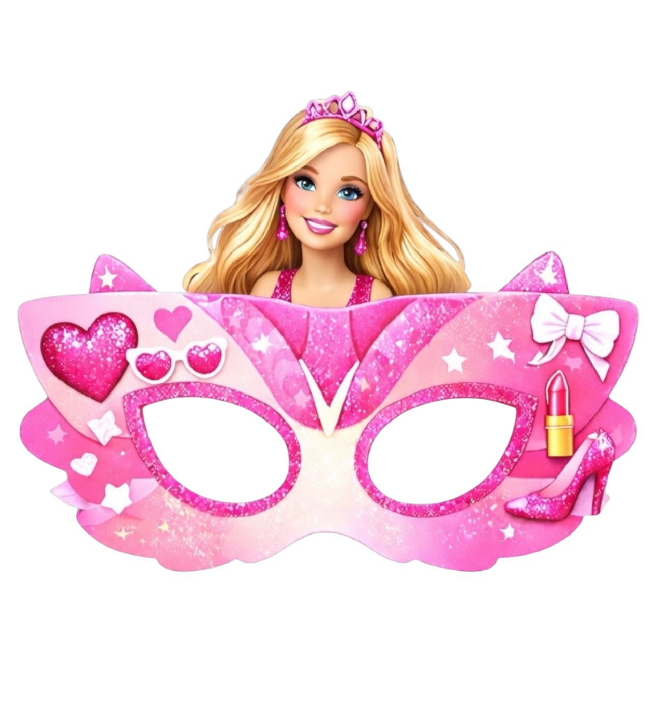 Barbie Kağıt Maske 6 Adet
