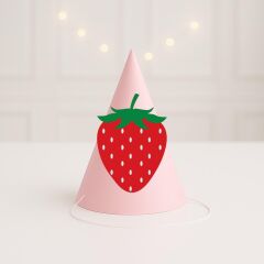 3d Çilek Parti Şapkası