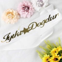 Kuşak Beyaz Gold İyiki Dogdun