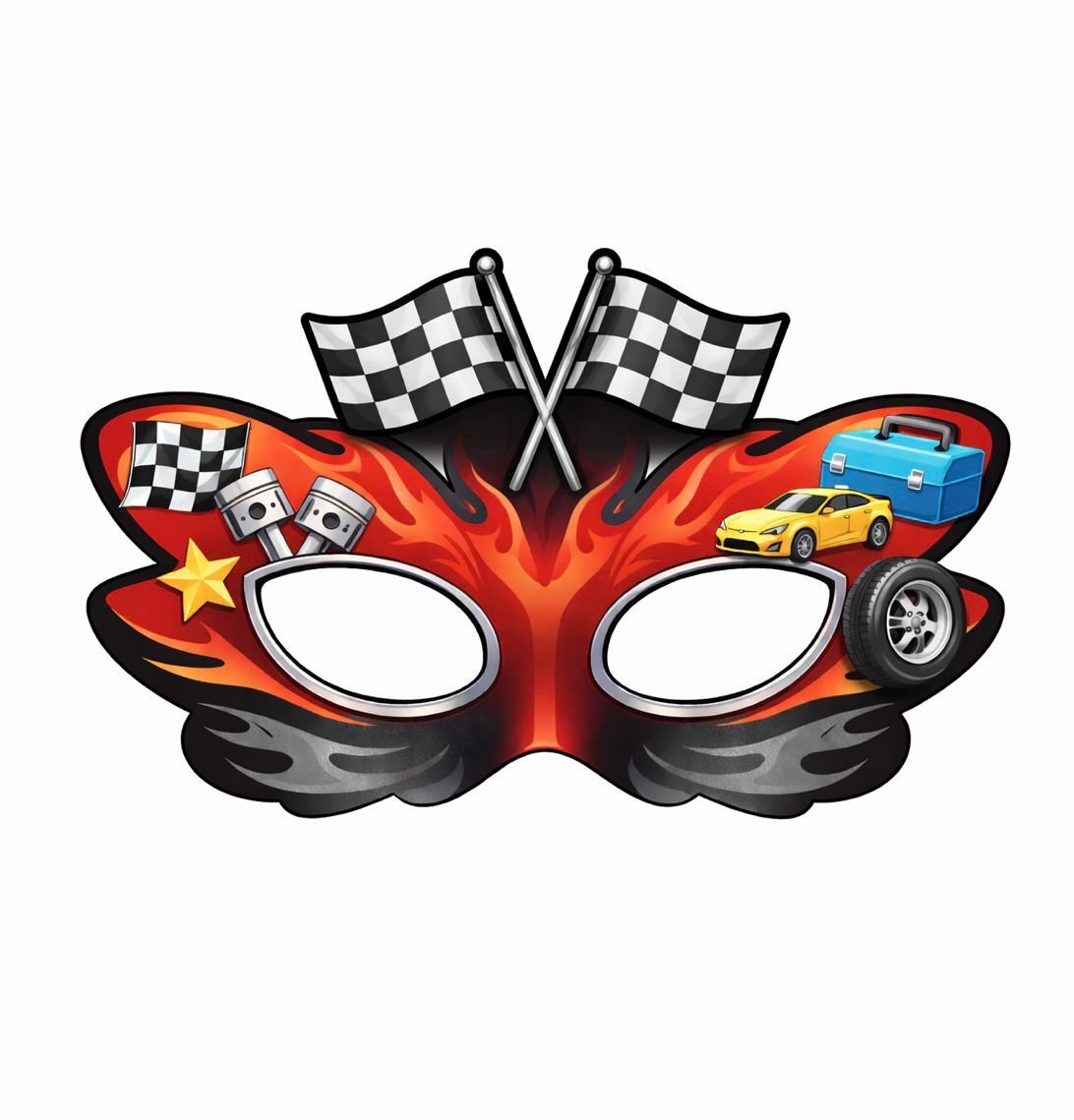 Arabalar Karton Maske 6 Adet