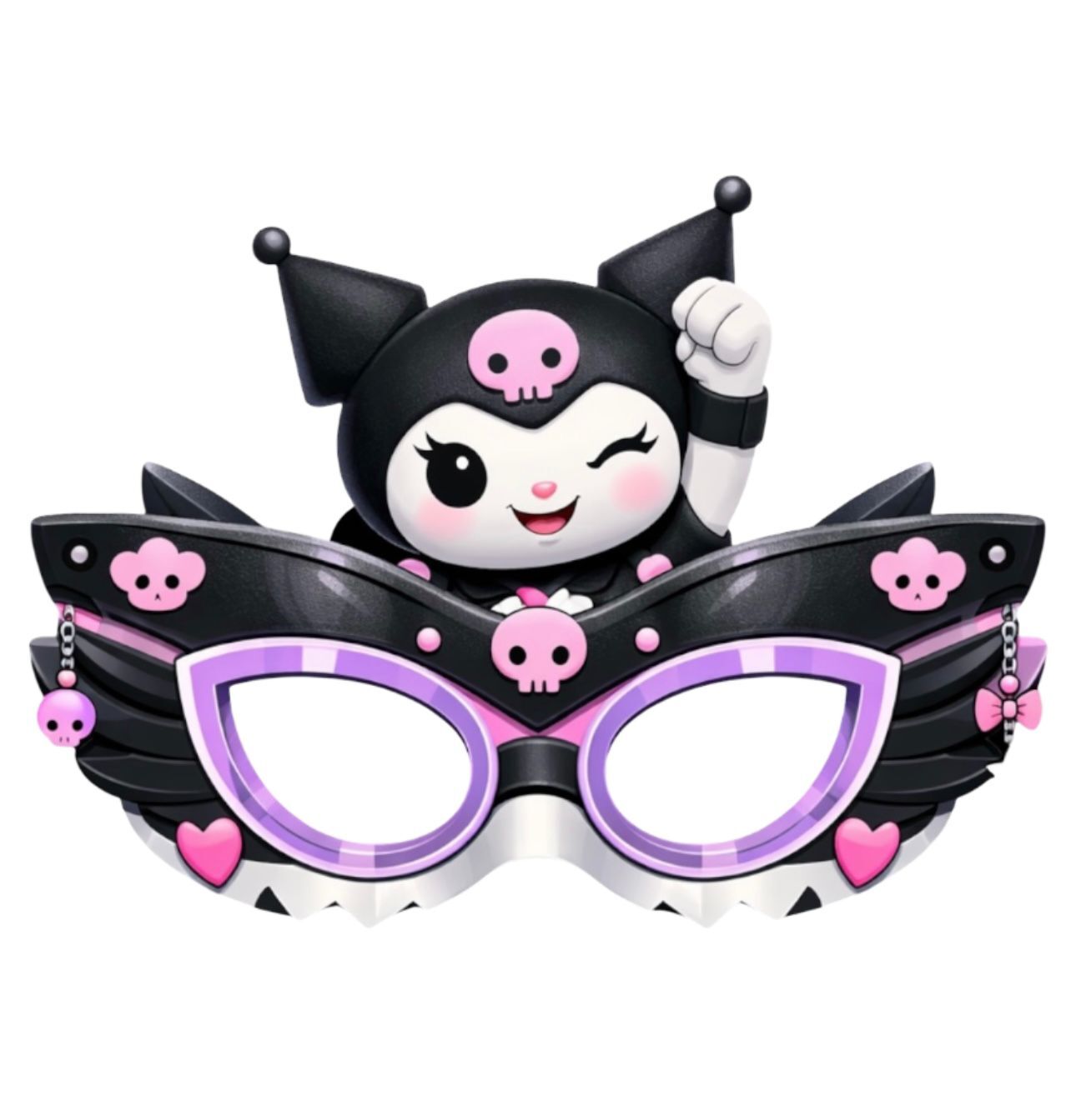 Kuromi Karton Maske 6 Adet